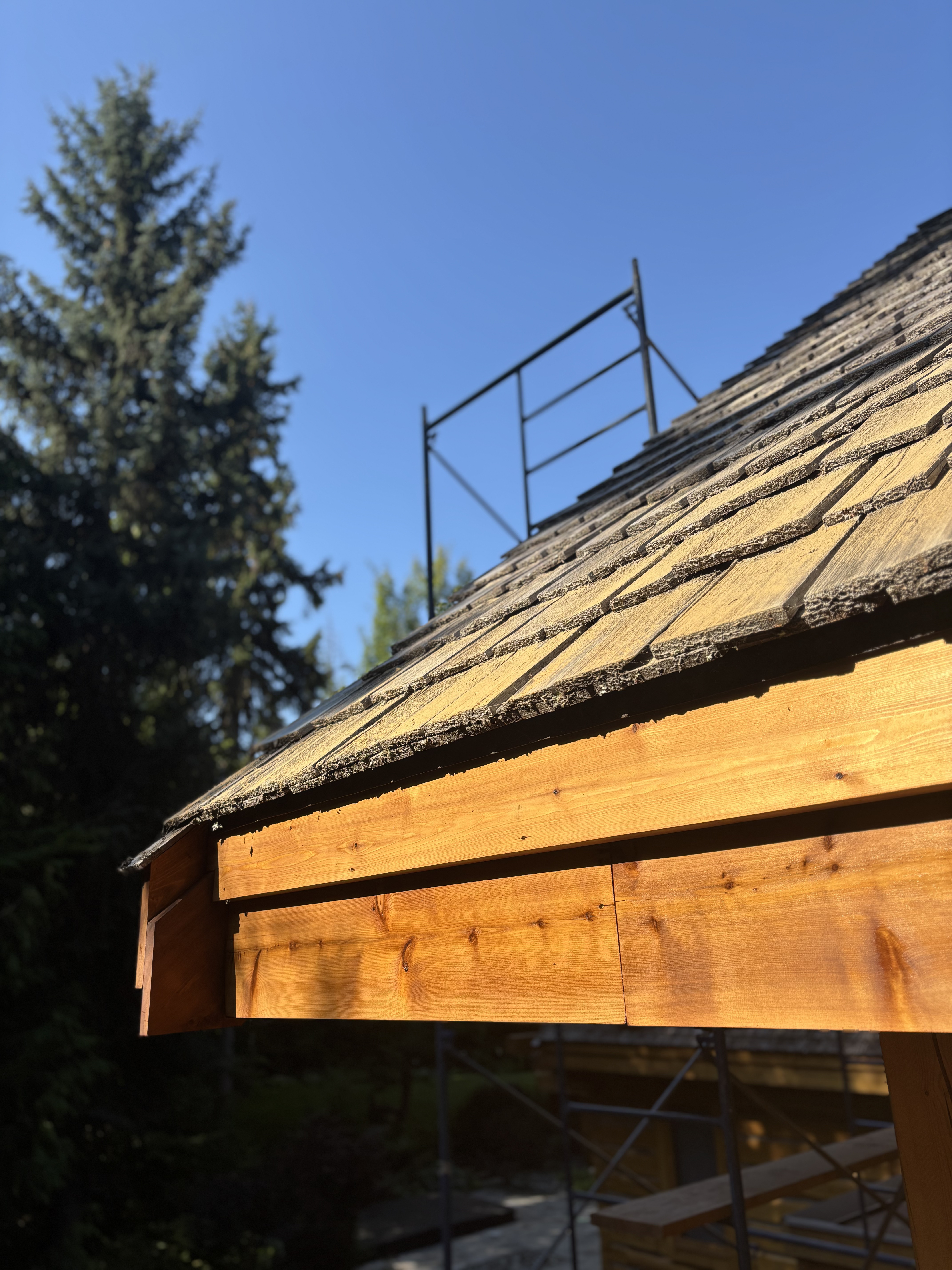 Detail of corner notches with new finish